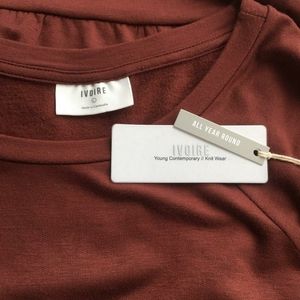 IVOIRE Crew Neck Long Sleeve Top Size Large